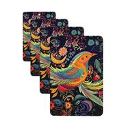 4 ambientadores colgantes para coche, tarjetas perfumadas, rectangulares, aromaterapia, estilo étnico, pájaros, para el interior del coche, colgante, regalo