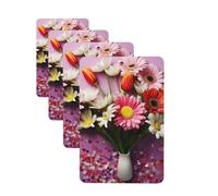 4 ambientadores colgantes para coche, tarjetas perfumadas, rectangulares, aromaterapia, flores frescas, ambientador de coche para interior de coche, colgante, regalo