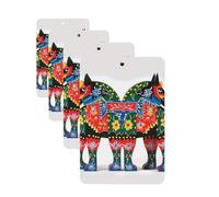 4 ambientadores colgantes para coche, tarjetas perfumadas, rectangulares, aromaterapia, pastillas, corredor, dala sueco, caballo, folk, ambientador de coche para el interior del coche, colgante de
