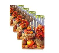 4 ambientadores colgantes para coche, tarjetas perfumadas, rectangulares, aromaterapia, pastillas de aromaterapia, otoño, Acción de Gracias, ambientador de coche para el interior del coche, colgante