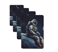 4 ambientadores colgantes para coche, tarjetas perfumadas, rectangulares, aromaterapia, tabletas, astronauta, espacio, para coche, espejo interior, colgante, regalos