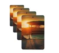 4 ambientadores colgantes para coche, tarjetas perfumadas, rectangulares, aromaterapia, tabletas de aromaterapia, amanecer, para el interior del coche, colgante, regalo