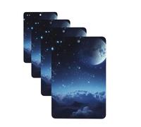 4 ambientadores colgantes para coche, tarjetas perfumadas, rectangulares, aromaterapia, tabletas de aromaterapia, luna, estrellada, para el interior del coche, colgante de espejo