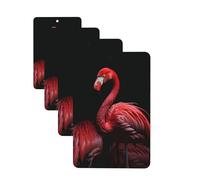 4 ambientadores colgantes para coche, tarjetas perfumadas, rectangulares, aromaterapia, tabletas, flamenco, fondo negro, ambientador de coche para espejo interior de coche, colgante de regalo