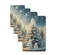4 ambientadores colgantes para coche, tarjetas perfumadas, rectangulares, aromaterapia, tabletas, nieve, país de las maravillas, pino, Navidad, para el interior del coche, regalo