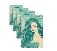 4 ambientadores colgantes para coche, tarjetas perfumadas, rectangulares, aromaterapia, tabletas, retro, sirena, para espejo interior, regalo