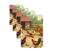 4 ambientadores colgantes para coche, tarjetas perfumadas, rectangulares, para aromaterapia, pollo, granja, para el interior del coche, regalo