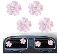 4 ambientadores con clip de ventilación de coche con diseño de margaritas de cristal brillantes, bonitos accesorios de automóvil, accesorios para interiores, decoraciones de automóviles para niñas y