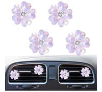 4 ambientadores con clip de ventilación de coche con diseño de margaritas de cristal brillantes, bonitos accesorios de automóvil, accesorios para interiores, decoraciones de automóviles para niñas y