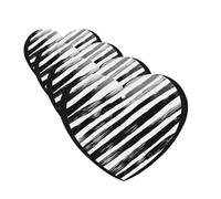 4 ambientadores de coche colgantes con fragancia, tarjetas perfumadas para SUV, corazón a rayas en blanco y negro, tabletas de aromaterapia, espejo interior, colgante para dormitorio, armario