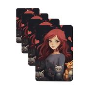 4 ambientadores de coche para colgar, tarjetas perfumadas para SUV, una niña que ama a los gatos, tabletas de aromaterapia, espejo interior, colgante para dormitorio, armario, zapatero