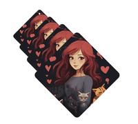 4 ambientadores de coche para colgar, tarjetas perfumadas para SUV, una niña que ama a los gatos, tabletas de aromaterapia, espejo interior, colgante para dormitorio, armario, zapatero