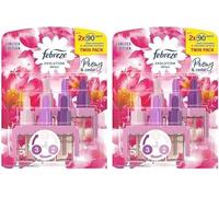 4 ambientadores Febreze 3Volution de 20 ml con relleno de peonía y cedro (paquete de 2 unidades)