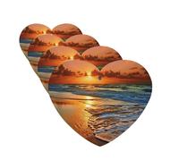 4 ambientadores para coche, para colgar, con fragancia, tarjetas aromáticas en forma de corazón, tabletas de aromaterapia para coche, noche, playa, mar, agua, ambientador para coche, espejo interior,