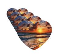 4 ambientadores para coche, para colgar, con fragancia, tarjetas aromáticas en forma de corazón, tabletas de aromaterapia para coche, playa, amanecer, para el interior del coche, colgante de espejo