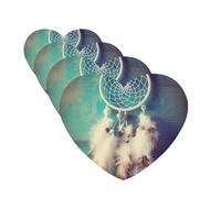 4 ambientadores para coche, para colgar, con fragancia, tarjetas perfumadas, en forma de corazón, tabletas de aromaterapia para coche, atrapasueños, plumas, ambientador de coche para interior de