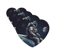 4 ambientadores para coche, para colgar, con fragancia, tarjetas perfumadas, en forma de corazón, tabletas de aromaterapia, astronauta, espacio, ambientador de coche para espejo interior de coche,