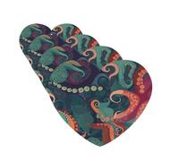 4 ambientadores para coche, para colgar, con fragancia, tarjetas perfumadas, en forma de corazón, tabletas de aromaterapia, abstracto, pulpo, para el interior del coche, colgante, regalo