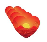 4 ambientadores para coche, para colgar, con fragancia, tarjetas perfumadas, en forma de corazón, tabletas de aromaterapia para coche, color rojo, amanecer, para el interior del coche, colgante de