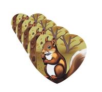 4 ambientadores para coche, para colgar, con fragancia, tarjetas perfumadas, en forma de corazón, tabletas de aromaterapia para coche, ardilla que come nueces, ambientador de coche para espejo