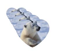 4 ambientadores para coche, para colgar, con fragancia, tarjetas perfumadas, en forma de corazón, tabletas de aromaterapia, oso polar, ambientador de coche para espejo interior de coche, colgante de