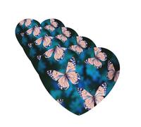 4 ambientadores para coche, para colgar, con fragancia, tarjetas perfumadas, en forma de corazón, tabletas de aromaterapia para coche, lindas mariposas, ambientador de coche para espejo interior de