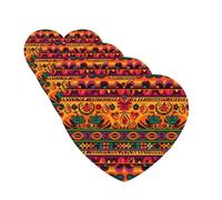 4 ambientadores para coche, para colgar, con fragancia, tarjetas perfumadas, en forma de corazón, tabletas de aromaterapia para coche, arte popular mexicano, bohemio, ambientador de coche para el