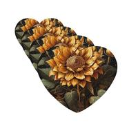 4 ambientadores para coche, para colgar, con fragancia, tarjetas perfumadas, en forma de corazón, tabletas de aromaterapia para coche, girasol sobre fondo negro, ambientador de coche para espejo