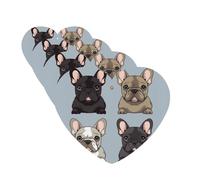 4 ambientadores para coche, para colgar, con fragancia, tarjetas perfumadas, en forma de corazón, tabletas de aromaterapia para coche, bulldog francés, ambientador de coche para espejo interior de