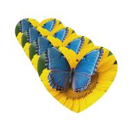 4 ambientadores para coche, para colgar, con fragancia, tarjetas perfumadas, en forma de corazón, tabletas de aromaterapia, girasol, mariposa azul, ambientador de coche, para espejo interior de coche,