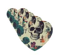 4 ambientadores para coche, para colgar, con fragancia, tarjetas perfumadas, en forma de corazón, tabletas de aromaterapia, calavera, flores, ambientador de coche para el interior del coche, colgante