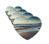 4 ambientadores para coche, para colgar, con fragancia, tarjetas perfumadas, en forma de corazón, tabletas de aromaterapia, mar, playa, ambientador de coche para el interior del coche, colgante de