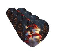 4 ambientadores para coche, para colgar, con fragancia, tarjetas perfumadas, en forma de corazón, tabletas de aromaterapia para coche, muñecos de nieve, ambientador de coche para interior de coche,