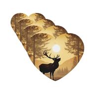 4 ambientadores para coche, para colgar, con fragancia, tarjetas perfumadas en forma de corazón, tabletas de aromaterapia para coche, obras de arte de alce, ambientador de coche para espejo interior