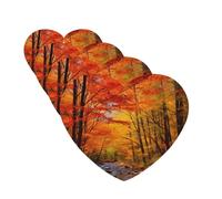 4 ambientadores para coche, para colgar, con fragancia, tarjetas perfumadas, en forma de corazón, tabletas de aromaterapia para coche, follaje otoñal, ambientador de coche para espejo interior de