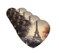 4 ambientadores para coche, para colgar, con fragancia, tarjetas perfumadas, en forma de corazón, tabletas de aromaterapia para coche, romántico, Torre Eiffel, ambientador de coche para el interior