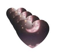 4 ambientadores para coche, para colgar, con fragancia, tarjetas perfumadas, en forma de corazón, tabletas de aromaterapia, luna, estrellas, ambientador de coche para interior de coche, colgante de