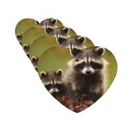 4 ambientadores para coche, para colgar, con fragancia, tarjetas perfumadas, en forma de corazón, tabletas de aromaterapia, mapache, ambientador de coche para espejo interior de coche, colgante de