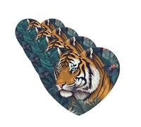 4 ambientadores para coche, para colgar, con fragancia, tarjetas perfumadas, en forma de corazón, tabletas de aromaterapia para coche, diseño de tigre tropical, para el interior del coche, colgante de