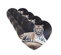 4 ambientadores para coche, para colgar, con fragancia, tarjetas perfumadas, en forma de corazón, tabletas de aromaterapia para coche, diseño de tigre sentado en roca, ambientador de coche para