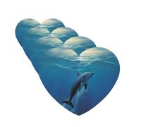 4 ambientadores para coche, para colgar, con fragancia, tarjetas perfumadas, en forma de corazón, tabletas de aromaterapia, delfín, ambientador de coche para interior de coche, colgante de espejo