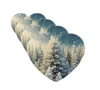 4 ambientadores para coche, para colgar, con fragancia, tarjetas perfumadas, en forma de corazón, tabletas de aromaterapia para coche, nieve, país de las maravillas, pino, Navidad, ambientador de