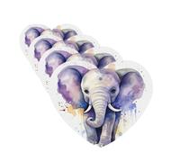 4 ambientadores para coche, para colgar, con fragancia, tarjetas perfumadas, en forma de corazón, tabletas de aromaterapia para coche, lindo elefante, acuarela, ambientador de coche para el interior