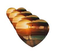 4 ambientadores para coche, para colgar, con fragancia, tarjetas perfumadas, en forma de corazón, tabletas de aromaterapia, para coche, salida del sol, ambientador vacío para el interior del coche,