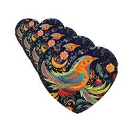 4 ambientadores para coche, para colgar, con fragancia, tarjetas perfumadas en forma de corazón, tabletas de aromaterapia para coche, estilo étnico, pájaros, ambientador de coche para interior de