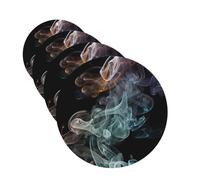 4 ambientadores para coche, para colgar, con fragancia, tarjetas perfumadas, forma redonda, tabletas de aromaterapia para coche, ambientador psicodélico, para espejo interior de coche, regalo