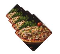 4 ambientadores para coche, para colgar, fragancia, tarjetas aromáticas, cuadradas, tabletas de aromaterapia, pizza, con champiñones y tomates en la parte superior, ambientador para el interior del