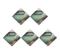 4 ambientadores para coche, tarjetas perfumadas colgantes para autos con vista al lago, ambientadores de coche, decoración interior, tarjetas perfumadas para espejo retrovisor, accesorios para