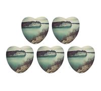 4 ambientadores para coche, tarjetas perfumadas colgantes para autos con vista al lago, ambientadores de coche, decoración interior, tarjetas perfumadas para espejo retrovisor, accesorios para