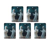 4 ambientadores para coche, tarjetas perfumadas colgantes para autos, dos estatuas de fantasma, ambientadores de coche, decoración interior, tarjetas perfumadas para espejo retrovisor, accesorios para